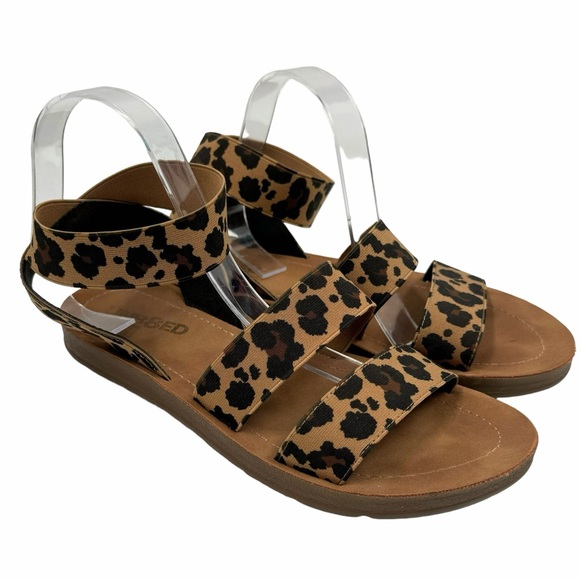 Unr8ed Animal Print Ankle Strap Sandals Size: 8 - Picture 5 of 8